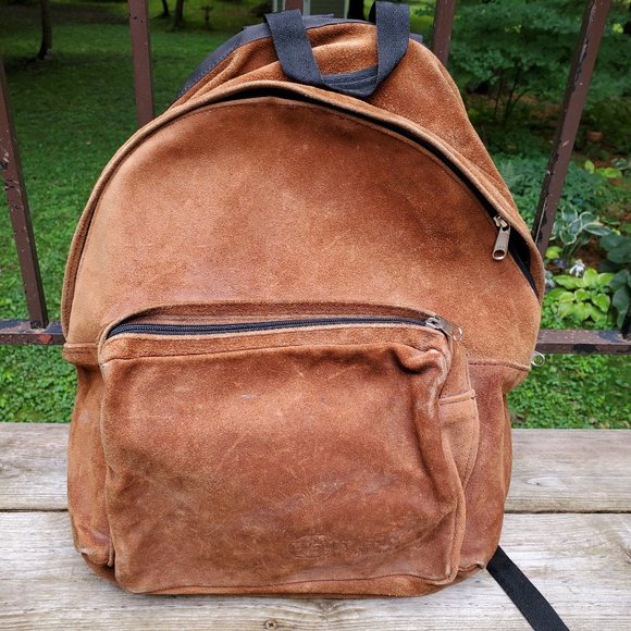 eastpak suede backpack
